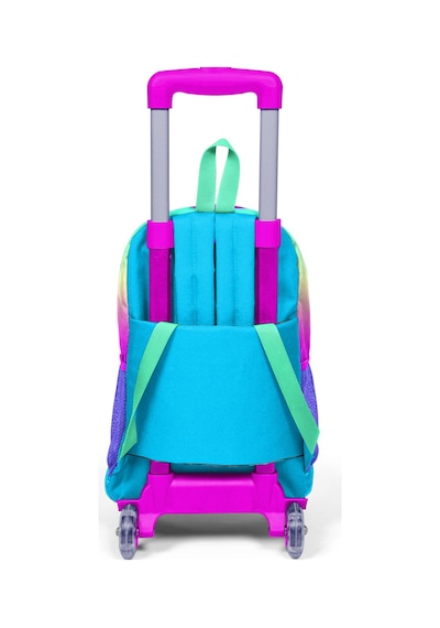 Coral High Kids Renk Geçişli Üç Bölmeli Işıklı Tekerlekli Çekçekli Sırt Çantası 23910