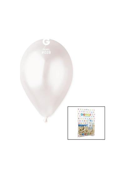 Gm-110-28 Metalik - Beyaz Balon 11'' - 28cm - 100 Parça Diğer