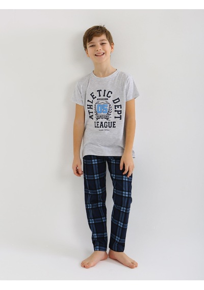 Vitmo Erkek Çocuk Kısa Kollu %100 Pamuklu Pijama Takımı League KARMELANJ