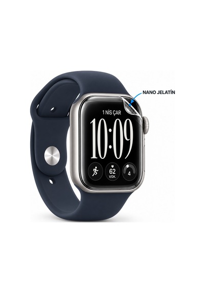 Apple Watch Series 12 42mm 3 Adet Uyumlu Şeffaf Ultra Koruyucu Nano Jelatin