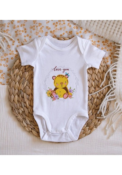 Bitmeyenkartus Bk Kids Love You Tasarımlı Bebek Body Zıbın - Model 2 Çok Renkli