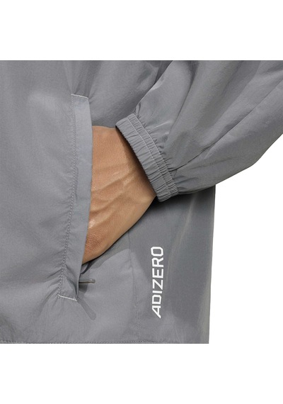 Adidas Adizero Archive Erkek Gri Koşu Ceket Kg9747