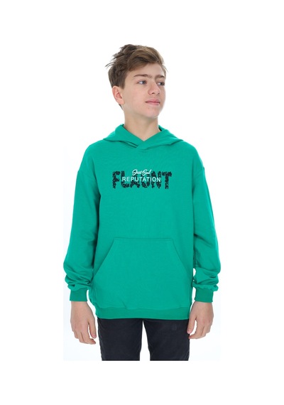 Toontoy Kids Toontoy Erkek Çocuk Flaunt Baskılı Sweatshirt Koyu Yeşil