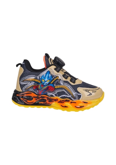 Nstil Günlük Erkek Çocuk Spor Ayakkabı Makara Bağcık Desenli Taban Rahat Hafif Sneaker 5003 Siyah - Sarı