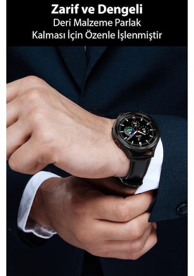 Coofbe Hermes Loop Samsung Uyumlu Galaxy Watch 20MM ve Huawei GT2-GT3-Magic 2 42MM İçin Deri Kayış Kordon