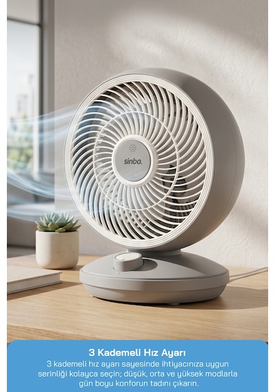 Sinbo Sf-7701 Masaüstü Vantilatör Fan Koyu Gri