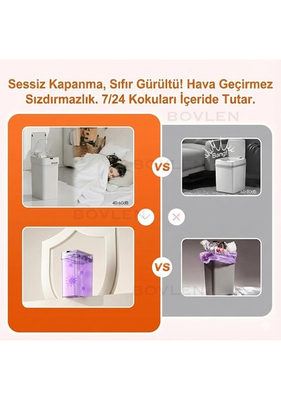 Otomatik Hareket Sensörlü Çöp Kovası, Banyo Çöp Kovası, Çocuk Odası Çöp Sepeti, Çöp Kutusu, 2 Adet 1.5 V Aa Pil, Piller Pakete Dahil Değildir 9 Litre - 15x22x32 Cm Belirtilmemiş Otomatik Hareket Sensörlü Çöp Kovası, Banyo Çöp Kovası, Çocuk Odası Çöp Sepeti, Çöp Kutusu, 2 Adet 1.5 V Aa Pil, Piller Pakete Dahil Değildir 9 Litre - 15x22x32 Cm Belirtilmemiş