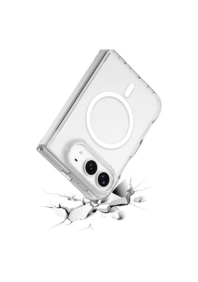 Apple Uyumlu Apple Uyumlu iPhone Duo Kılıf Zore M-safe Şarj Özellikli Şeffaf Kamera Çerçeveli Uts Pc Kapak