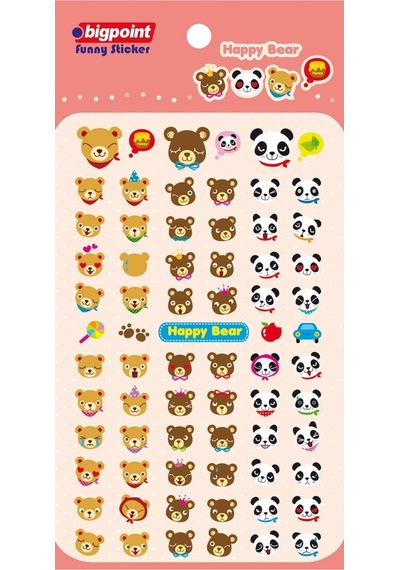 Bigpoint Sticker Mutlu Ayılar X 15 Adet