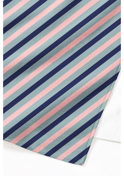 Çizgili Marine Modern Plaj Havlusu - Pastel Lacivert Pembe Mint Hızlı Kuruyan Mikrofiber Havlu Örtü Çok Renkli
