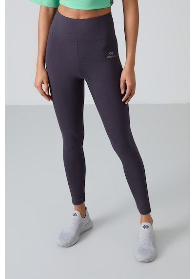 TOMMYLIFE Antrasit Yüksek Bel Toparlayıcı Slim Fit Dar Paça Kadın Tayt - 94011