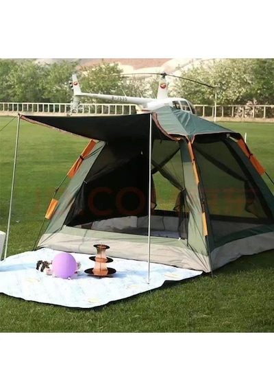 Yek Outdoor 4 Kişilik Tam Otomatik Tenteli Kamp Çadırı 240x240x160 Yeşil