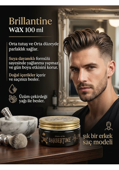 Barbertime Saç Şekillendirici Brıllantıne Wax 100 Ml