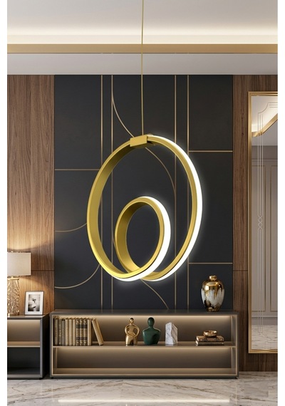 Origin Eskitme Çember Led Sarkıt Avize 3 Renk Salon, Hol Ve Antre İçin