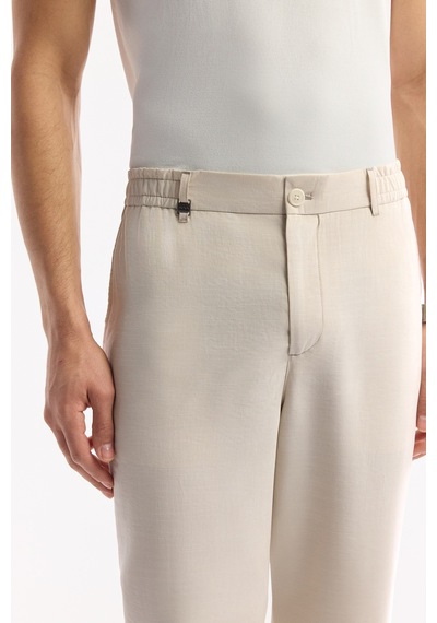 Avva Erkek Bej Yandan Cepli Beli Lastikli Soft Touch Comfort Slim Fit Pantolon A51y3217