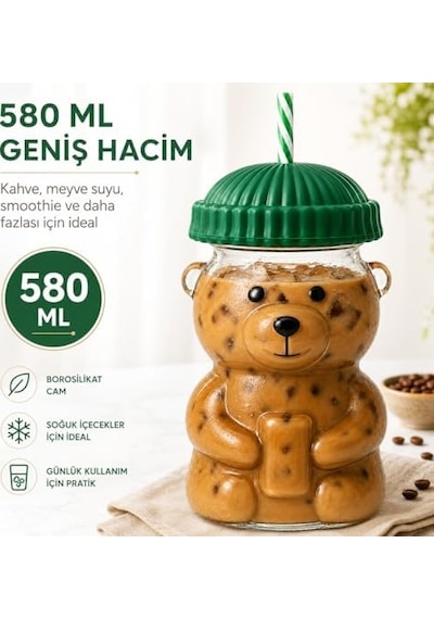 Sogud Cam Bardak - 580 Ml Pipetli Soğuk İçecek Bardağı - Borosilikat Cam Kupa - Ayıcıklı Figürlü Barista Kahve Bardağı - Smoothie Limonata Ice Tea Kokteyl Ve Meyve Suyu İçin Yazlık Sunum Asorti Renk 6998 Sogud Cam Bardak - 580 Ml Pipetli Soğuk İçecek Bardağı - Borosilikat Cam Kupa - Ayıcıklı Figürlü Barista Kahve Bardağı - Smoothie Limonata Ice Tea Kokteyl Ve Meyve Suyu İçin Yazlık Sunum Asorti Renk 6998