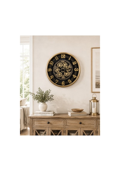 Sleep Nova Gold Steampunk Dekoratif Duvar Saati Altın