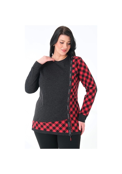 Lady Majestic Kadın Büyük Beden Sweatshirt Kırmızı