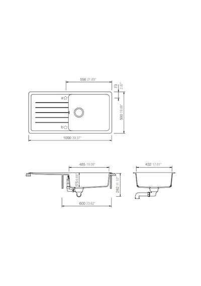 Ukinox Valente D-100L Beyaz Granit Eviye