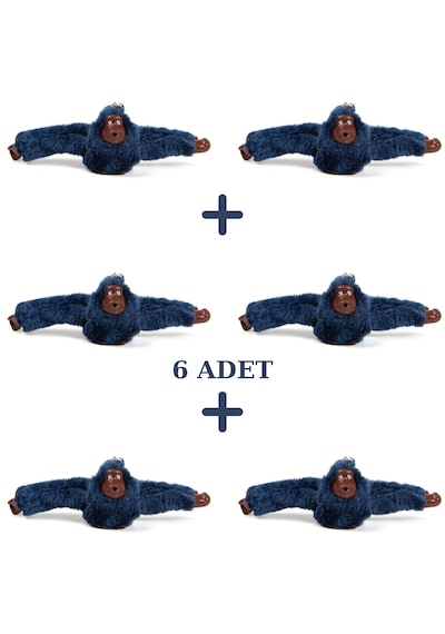 Anıl Bags Maymun Peluş Anahtarlık 6 Adet Mavi
