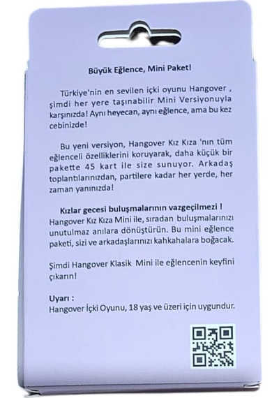 Hangover Kızlar Gecesi Mini İçki Oyunu 45 Kartlık Eğlenceli Parti Seti