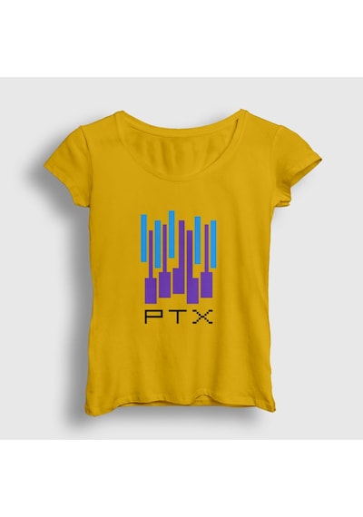 Presmono Kadın Ptx Pentatonix T-shirt Sarı