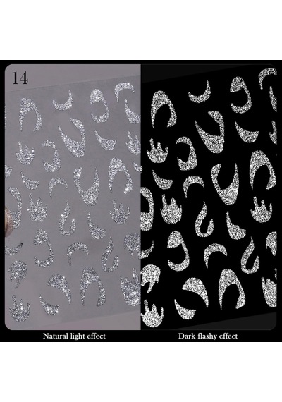 3d Reflektif Efekt Nail Art Sticker Model - 14 55881- 14