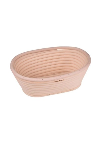 Bambum Puder - Ekmek Mayalama Sepeti Oval 21 Cm Ahşap