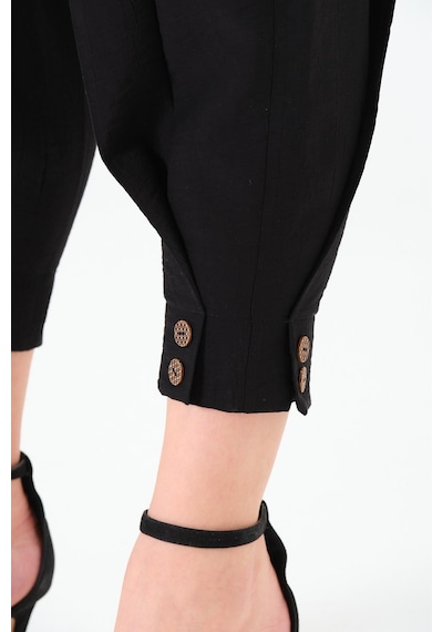 Sortie Collection Paça Düğmeli Pantolon Siyah