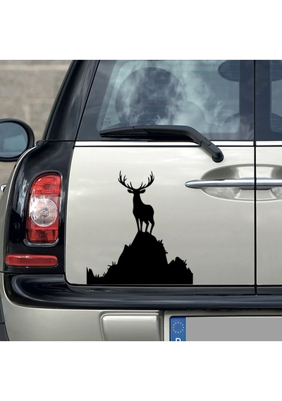 Geyik Avı Sticker Avcı Geyik Sticker, Duvar Sticker Oto