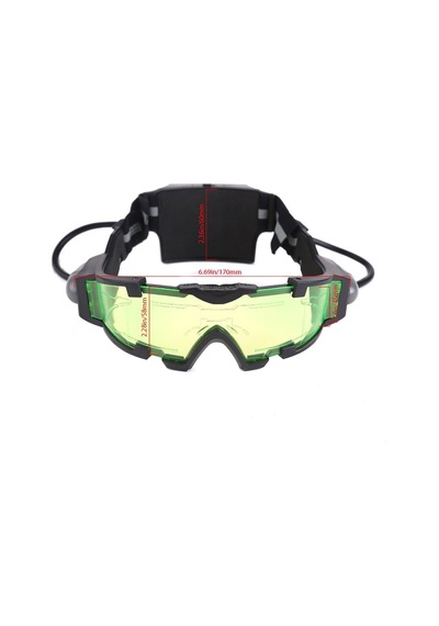 Kayak, Unisex Pc Lens Gözlükleri İçin Led Işığı, Elastik Bant Koruyucu Camlı Gece Görüş Gözlükleri Çok Renkli