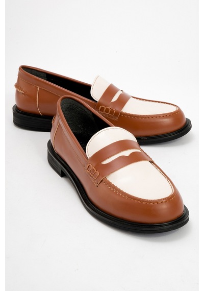 Luvishoes Luvi Shoes Choos Taba Krem Kadın Loafer Ayakkabı Çok Renkli - Taba
