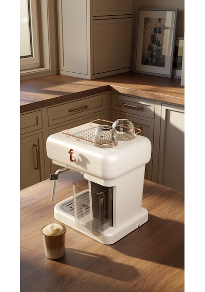 Fressi EM-01 Ristretto Süt Köpürtücülü 20 Bar Basınçlı Espresso Latte Cappuccino Americano Makinesi 1.2 L