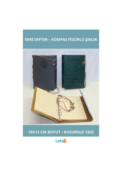 Şık Deri Kapaklı Defter Model 18 Çok Renkli