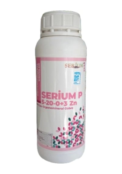 Serium P 5-20-0+3 Zn Np'li Sıvı Organomineral Gübre 1 L