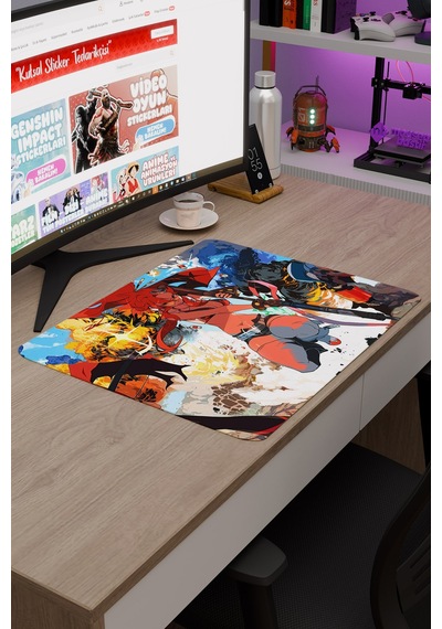 Gurren Lagann Kaymaz Dikişli Kauçuk Oyuncu Mousepad V5 - 48x40 Xl Gaming Mouse Pad Fare Altlığı