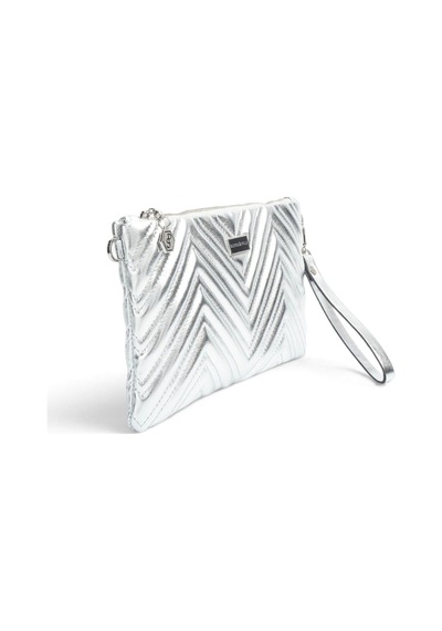 Silver Polo Gümüş - Gümüş Kapitone V Kadın Portföy Ve Clutch El Çantası Sp1250