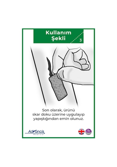 Advancis Medical UK Siltape Soft Silikon Yara İzi Dikiş İzi Sezaryen Yanık Estetik Bant 2 CM x 3 M