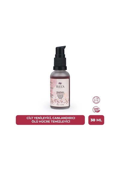 Glowfusion Aha-bha Serumu Peeling Etkili Cilt Serumu, Glikolik Asit, Hyaluronik Asit Ve Allantoin İçerikli, Vegan,