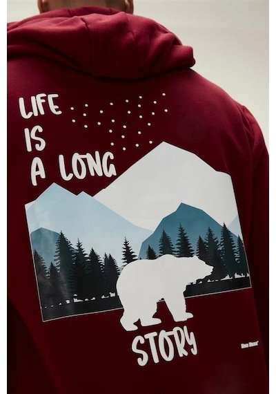 Bad Bear 22.02.12.034-c65 Long Story Erkek Sweatshirt Bordo