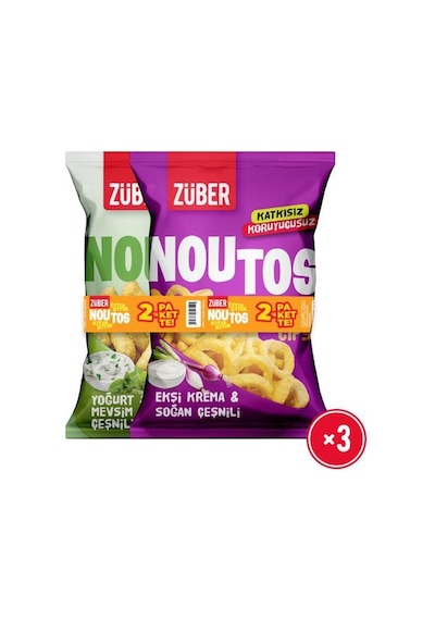 Noutos Ekşi Krema Ve Soğan 55g X 3 Adet + Yoğurt Ve Mevsim Yeşillikleri 55g X 3 Adet Nohut Cipsi