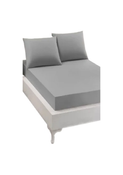 Mycey Çift Kişilik Lastikli Pamuk Penye Çarşaf Takımı 200x200+30 Cm Açık Gri