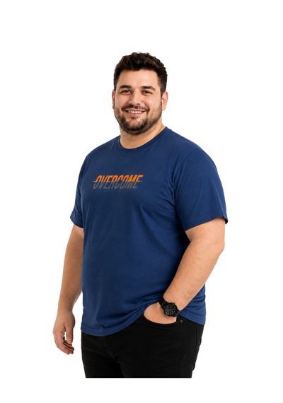 Battalmoda Erkek Büyük Beden İndigo Bisiklet Yaka Kısa Kollu Overcome Tişört 3xl-4xl-5xl-6xl Battalmoda Erkek Büyük Beden İndigo Bisiklet Yaka Kısa Kollu Overcome Tişört 3xl-4xl-5xl-6xl