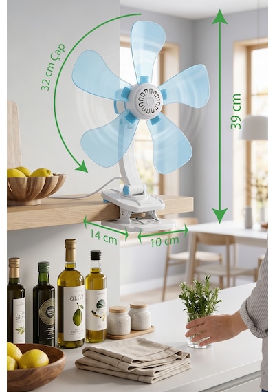 Masa Ustu Klıpslı Fan 7611 Kıwı