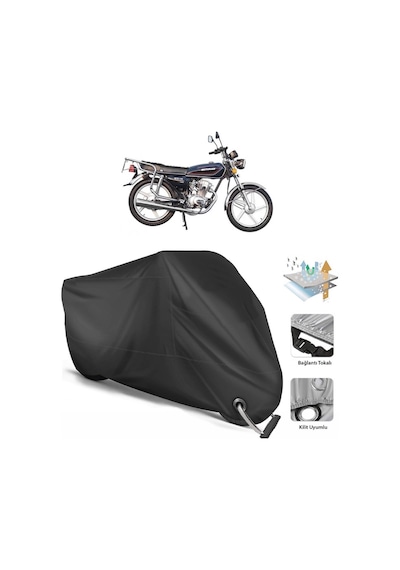 Motoran Mtr 125 Motosiklet Branda (Bağlantı, Kilit Uyumlu)-Siyah (457273021)