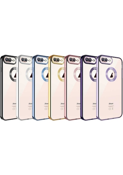 Apple Uyumlu iPhone 8 Plus Kılıf Kamera Korumalı Logo Gösteren Kapak