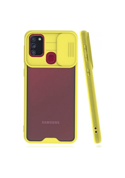 Nettech Samsung Galaxy M21 Uyumlu Platin Kamera Kızaklı Arka