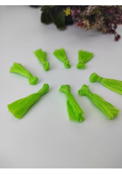 FdayAksesuar Neon Yeşil Pamuk Püskül 10 Adet 2,5 Cm FRDY15352
