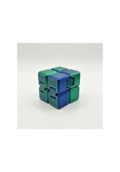 3d Baskı Metalik Mavi & Yeşil Sonsuzluk Küpü Infinity Cube - Dokulu Stres Giderici Fidget Oyuncak