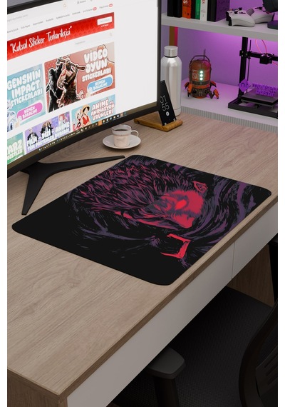 Berserk Kaymaz Dikişli Kauçuk Oyuncu Mousepad V5 - 48x40 Xl Gaming Mouse Pad Fare Altlığı